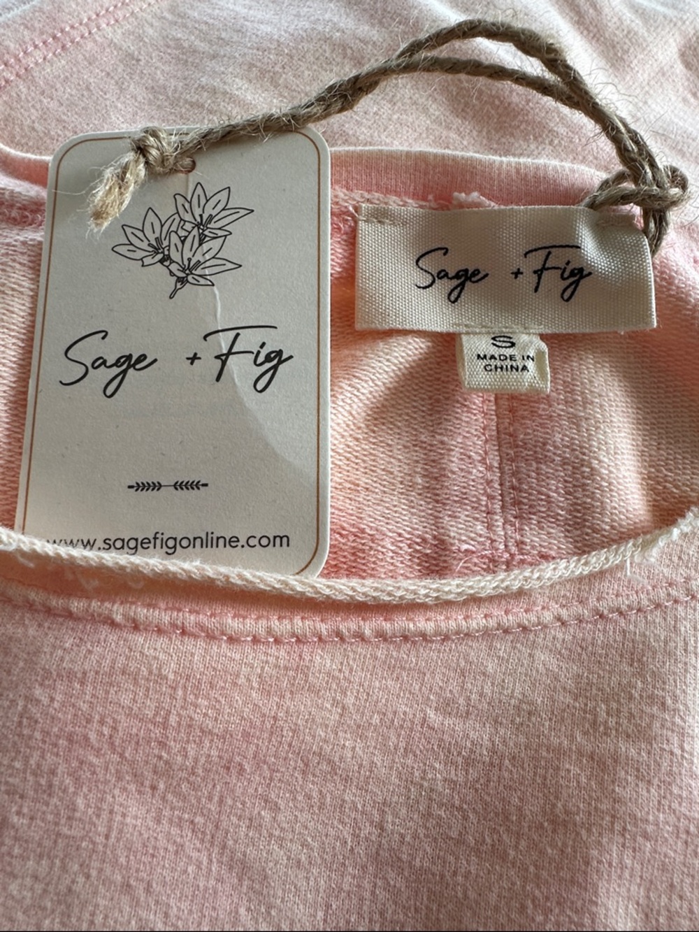 SAGE & FIG Pastel pinkish LOVE patch work top - Picture 9 of 10